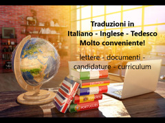 Traduzioni in ITALIANO – TEDESCO – INGLESE!  Molto conveniente!