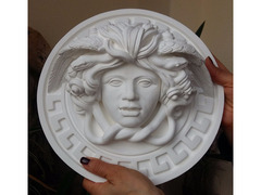 Mitologica Medusa scultura con diametro di 30 cm