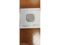 5 LIRE DELFINO ANNO 1953