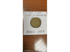 20 LIRE RAMO DI QUERCIA ANNO 1957