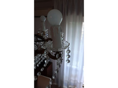 Lampadario stile Impero, pendenti in cristallo