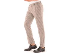 PANTALONE A RIGHE BEIGE