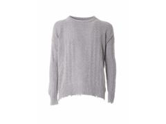 MAGLIA TRECCE GRIGIO CHIARO