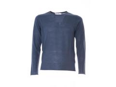 girocollo bluette in lana e cachemire