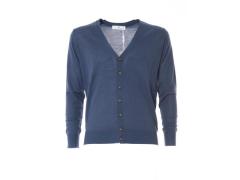 cardigan blu  in lana e cachemire