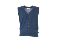 gilet blu  in lana e cachemire