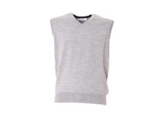 gilet grigio chiaro in lana e cachemire
