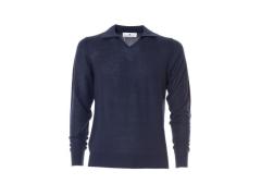 polo blu navy  in lana e cachemire