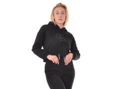 Felpa nera con cappuccio
