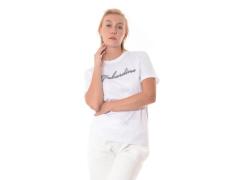 T-Shirt con ricamo in lana grigio