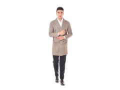 Cappotto doppio petto over beige