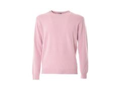 maglia rosa girocollo  lana e cachemire