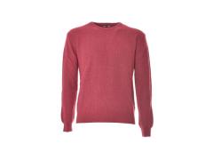 maglia rosso mirtillo girocollo a costine  lana e cachemire