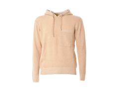 maglione lana e cashmere con cappuccio beige
