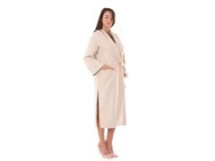 Cappotto con collo sciallato panna
