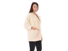 Cappotto maglia corto panna