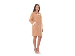 Cappotto maglia doppio petto cammello