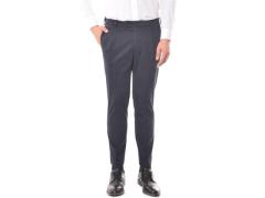 Pantalone Chicago con pence in cotone blu navy
