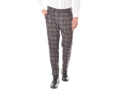 Pantalone Singapore a quadri beige