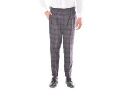 Pantalone doppia pence Singapore a quadri blu