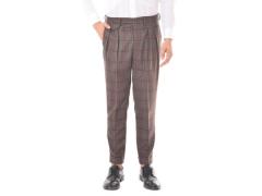 Pantalone doppia pence Singapore a quadri verde
