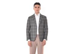 Giacca rever  a quadri grigio scuro