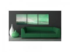 Dipinto Astratto Orizzonte Verde Arredalacasa Cm. 150x50