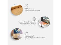 Quadro Di Sughero con un mappamondo sullo sfondo nero - Arredalacasa