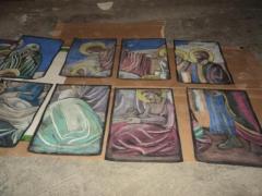 Arte Religiosa- spettacolare disegno su cartoncino nero,da rinvenimento in antico Casale acquisito n