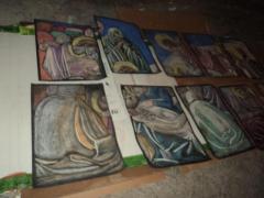 Arte Religiosa- spettacolare disegno su cartoncino nero,da rinvenimento in antico Casale acquisito n