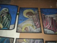 Arte Religiosa- spettacolare disegno su cartoncino nero,da rinvenimento in antico Casale acquisito n
