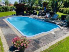 piscina in vetroresina 7,0x3,2x1,5 scale Romane direttamente dal produttore