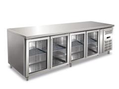 Tavolo refrigerato 4 porte ante in vetro