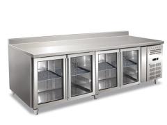 Tavolo refrigerato 4 ante in vetro