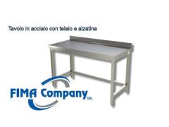 Tavolo in acciaio con telaio e alzatina