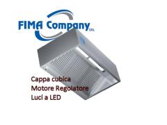 Cappa cubica con motore regolatore e plafoniera LED