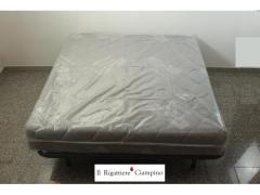 Letto matrimoniale in stile barocco oro avorio in ecopelle