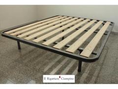 Letto matrimoniale in stile barocco oro avorio in ecopelle