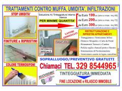 TRATTAMENTI CONTRO INFILTRAZIONI, MUFFA UMIDITA'