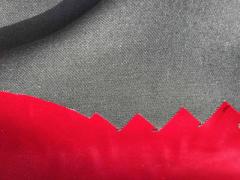 scampolo velluto liscio doppiato rosso