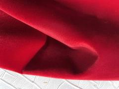 scampolo velluto liscio doppiato rosso