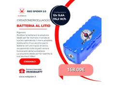 Red Spider 2.0 - Batteria 12V 9,6Ampere / 115,2 Wh - pacco batteria o ricellaggio - 2 ANNI DI GARANZ