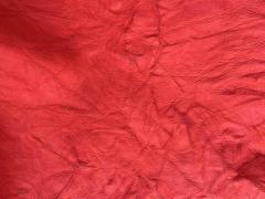 Pelle nappa anilina plissettata  colore rosso