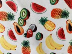 Scampolo pelle accoppiata con tessuto frutta