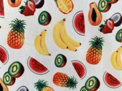Scampolo pelle accoppiata con tessuto frutta