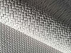 Pelle di vitello bianco stampata intreccio