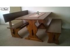 panche con schienale, gambe fratino color noce per pizzeria pub