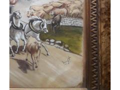 Riproduzione  vintage  de  “Il Gotthard Post “ di Rudolf Koller 1873, miniatura