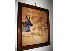 QUADRO PREGHIERA DEL CANE POLIZIOTTO