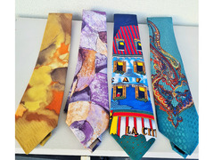 Set n° 4 cravatte  design vintage anni '80 alcune in seta